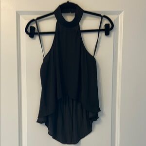 Black Halter Neck Sleeveless Top